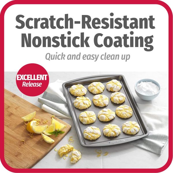 GoodCook Everyday Nonstick Carbon Steel 13” x 9” Baking Sheet Set, 3 Pack – Standard-Sized Carbon Steel Cooking Pans, Bakeware Set, Cookie Sheets for Baking, Oven Pan Set - Image 3