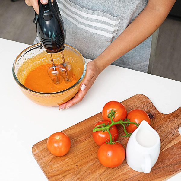 OVENTE Portable 5 Speed Mixing Electric Hand Mixer with Stainless Steel Whisk Beater Attachments & Snap Storage Case, Compact Lightweight 150 Watt Powerful Blender for Baking & Cooking, Black HM151B - Image 6